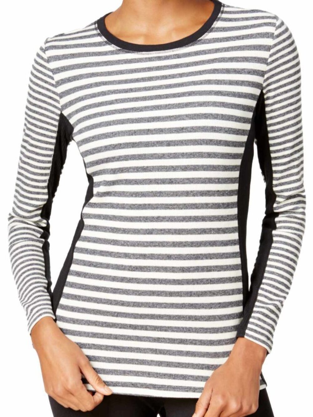Calvin Klein Womens Striped Thermal Top